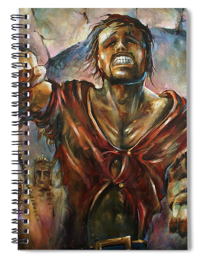 Fantasy Spiral Notebook featuring the painting Escape by Michael Lang