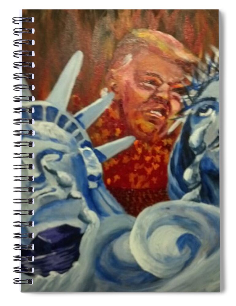 Politics Spiral Notebook featuring the painting Escape on Tears of Love and Liberty by Saundra Johnson