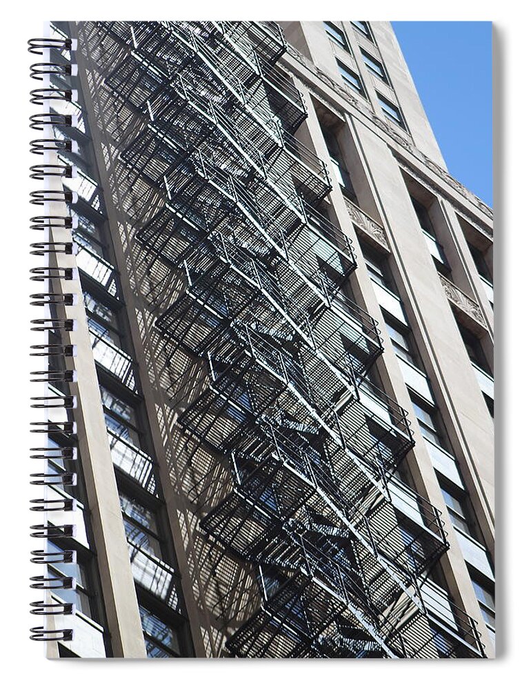 Escape Spiral Notebook featuring the photograph Escaping a Chicago Brownstone by Colleen Cornelius