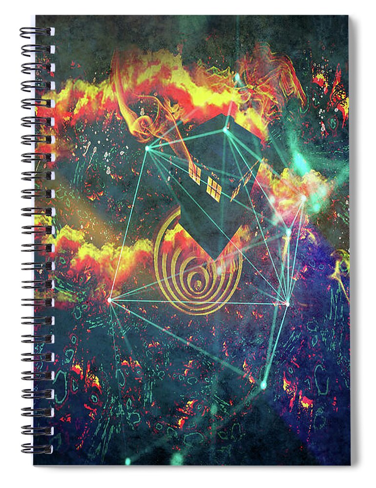 Doctor Who Spiral Notebook featuring the digital art Escaping The Vortex by Digital Art Cafe