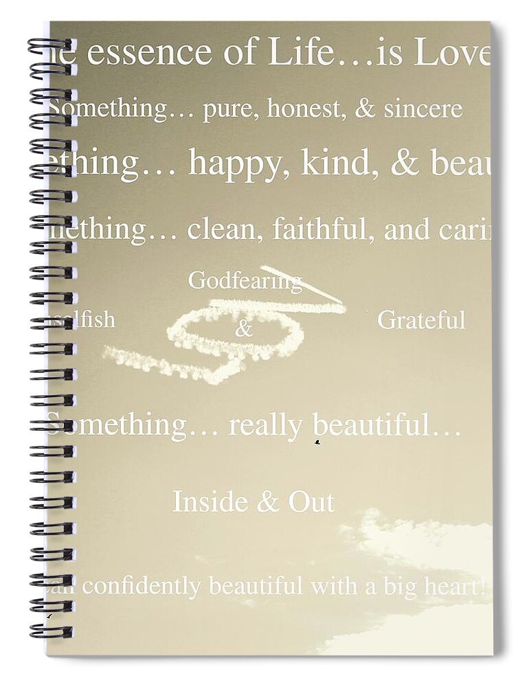 All Products Spiral Notebook featuring the mixed media Essence Of Life by Lorna Maza