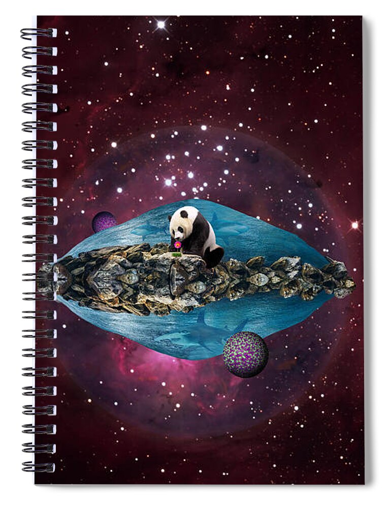 Space Spiral Notebook featuring the mixed media Eternal Optimist by Mindy Huntress