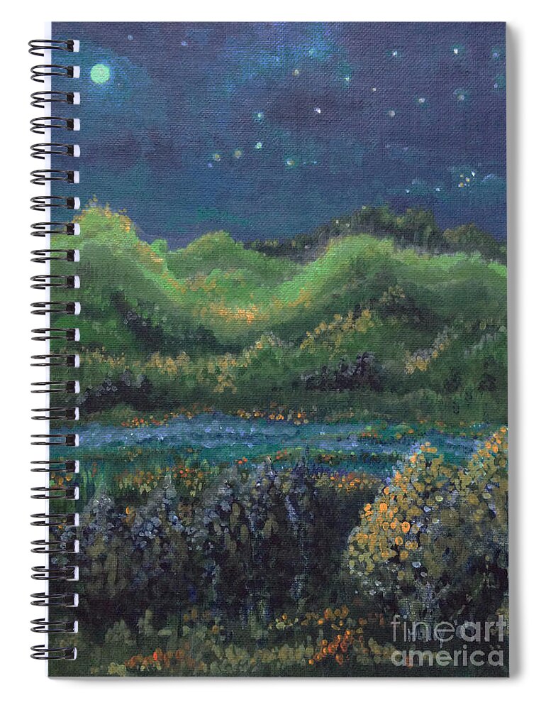Acrylic Spiral Notebook featuring the painting Ethereal Reality by Holly Carmichael