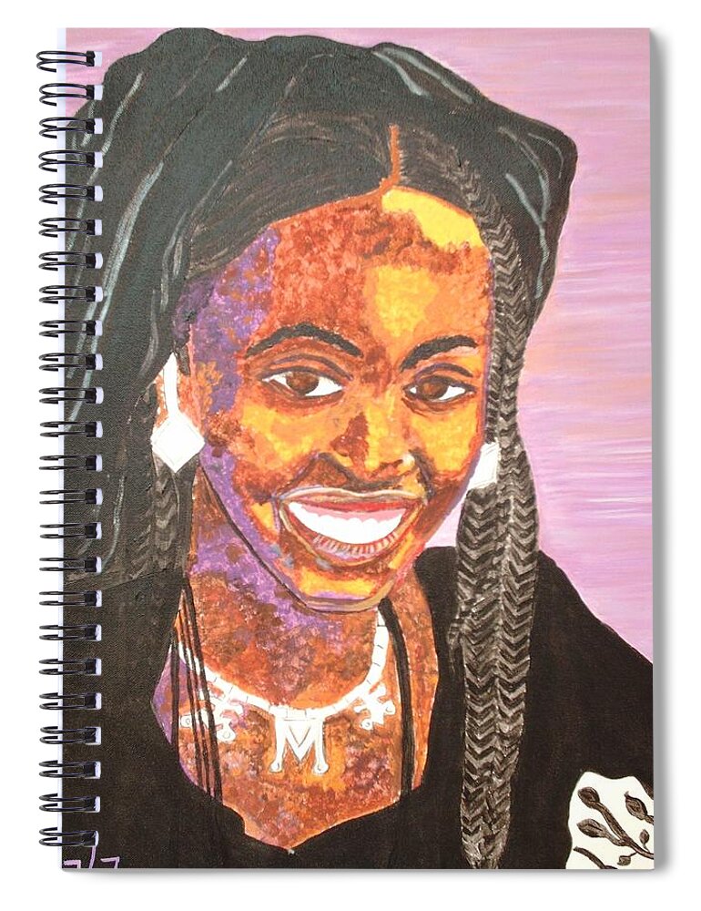 Portrait Spiral Notebook featuring the painting Ethiopian Woman by Sala Adenike