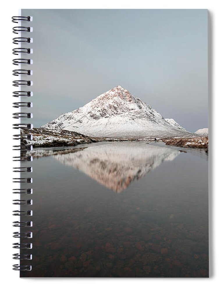 The Buachaille Spiral Notebook featuring the photograph Etive Mountain Reflection by Grant Glendinning