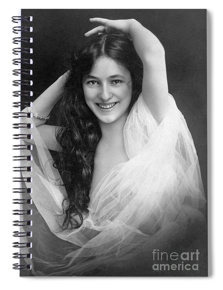 1901 Spiral Notebook featuring the photograph Evelyn Nesbit #3 by Granger