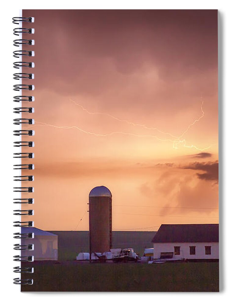 Country Spiral Notebook featuring the photograph Evening Country Storm by James BO Insogna