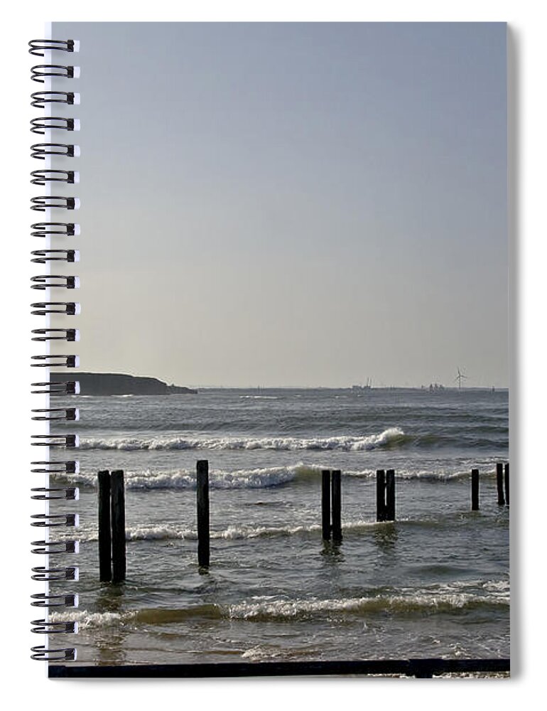 Waves Spiral Notebook featuring the photograph Evening Seascape. by Elena Perelman
