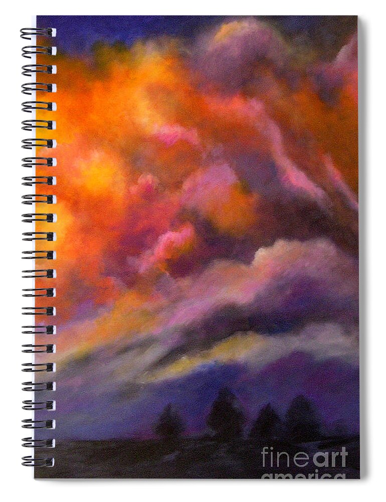 Clouds Spiral Notebook featuring the painting Evening Symphony by Alison Caltrider