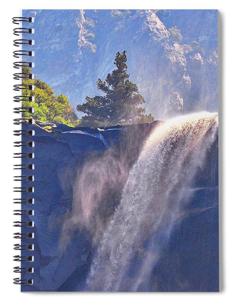 Yosemite Spiral Notebook featuring the photograph Evergreen Pines and Bridalveil Falls by Debby Pueschel