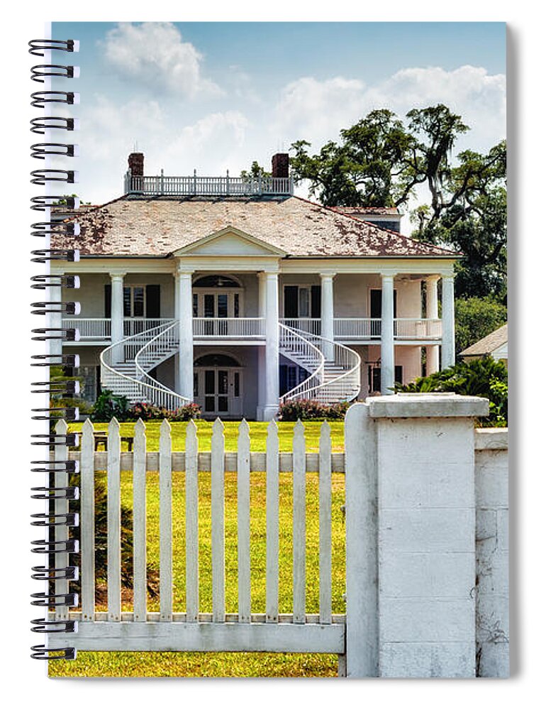 Gevergreen Spiral Notebook featuring the photograph Evergreen Plantation - Front by Kathleen K Parker