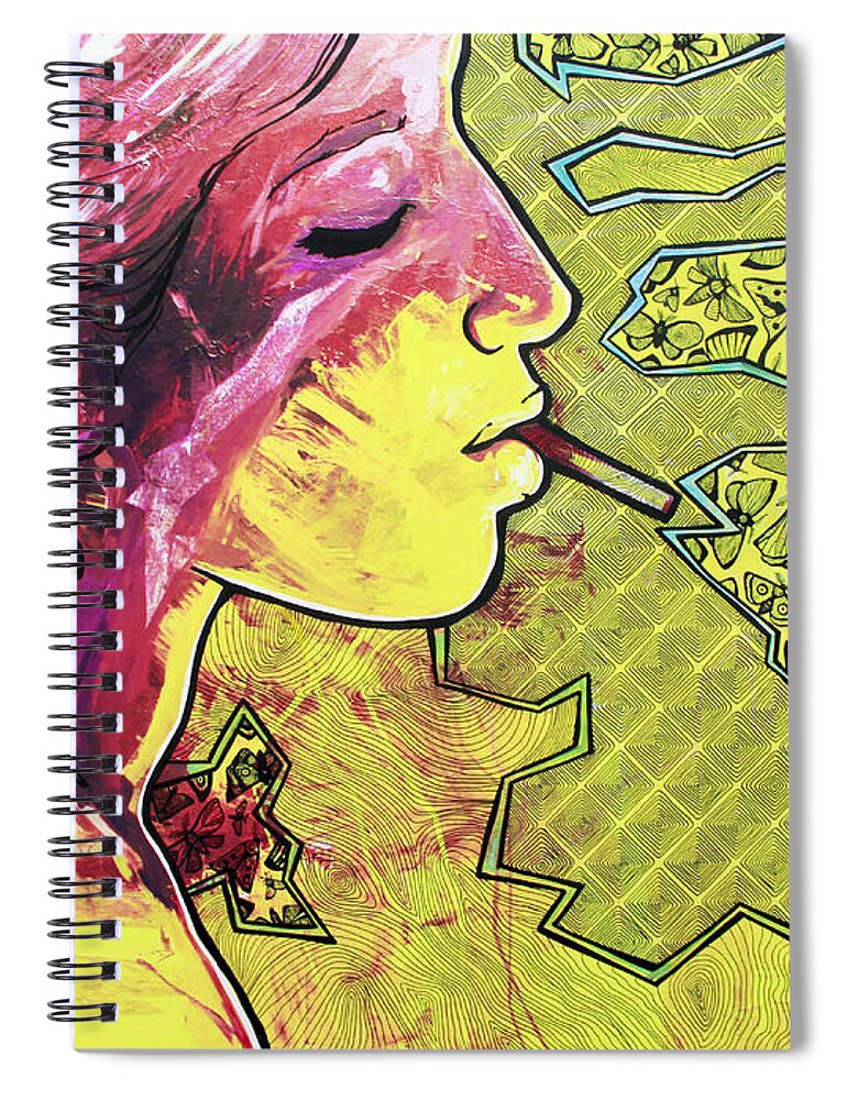 Street Art Spiral Notebook featuring the painting Everything Burns by Bobby Zeik