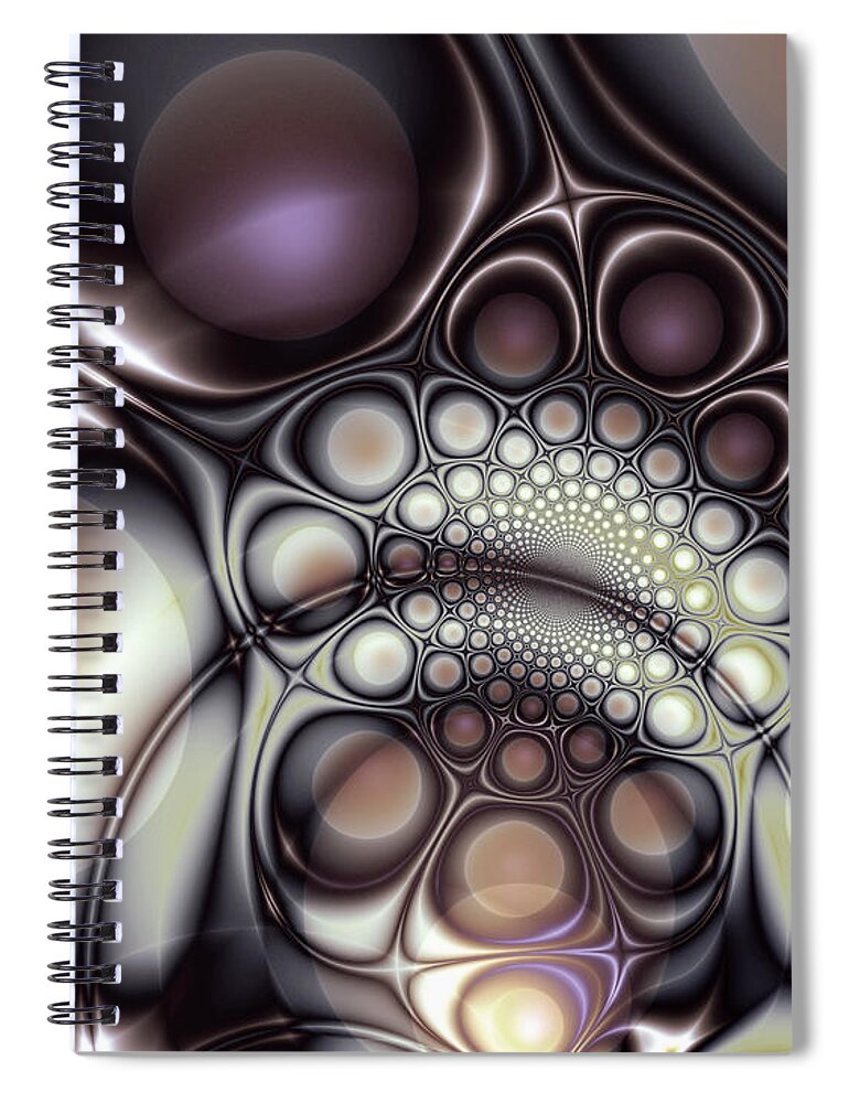 Abstract Spiral Notebook featuring the digital art Everything In Its Place by Casey Kotas