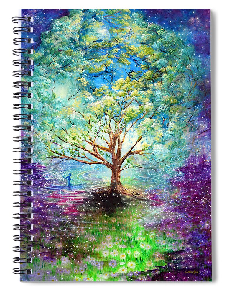 Magical Tree Spiral Notebook featuring the painting Everything Is An Opportunity to Practice New Beginnings by Ashleigh Dyan Bayer