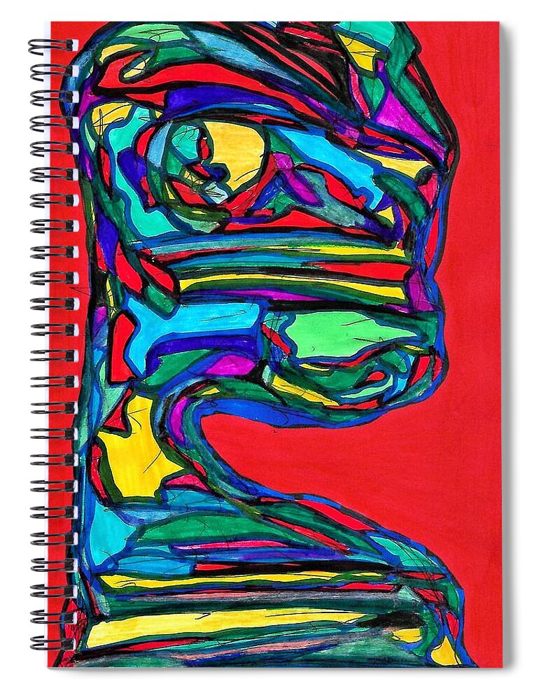 Multicultural Nfprsa Product Review Reviews Marco Social Media Technology Websites \\\\in-d�lj\\\\ Darrell Black Definism Artwork Spiral Notebook featuring the drawing Evolutionary Form by Darrell Black