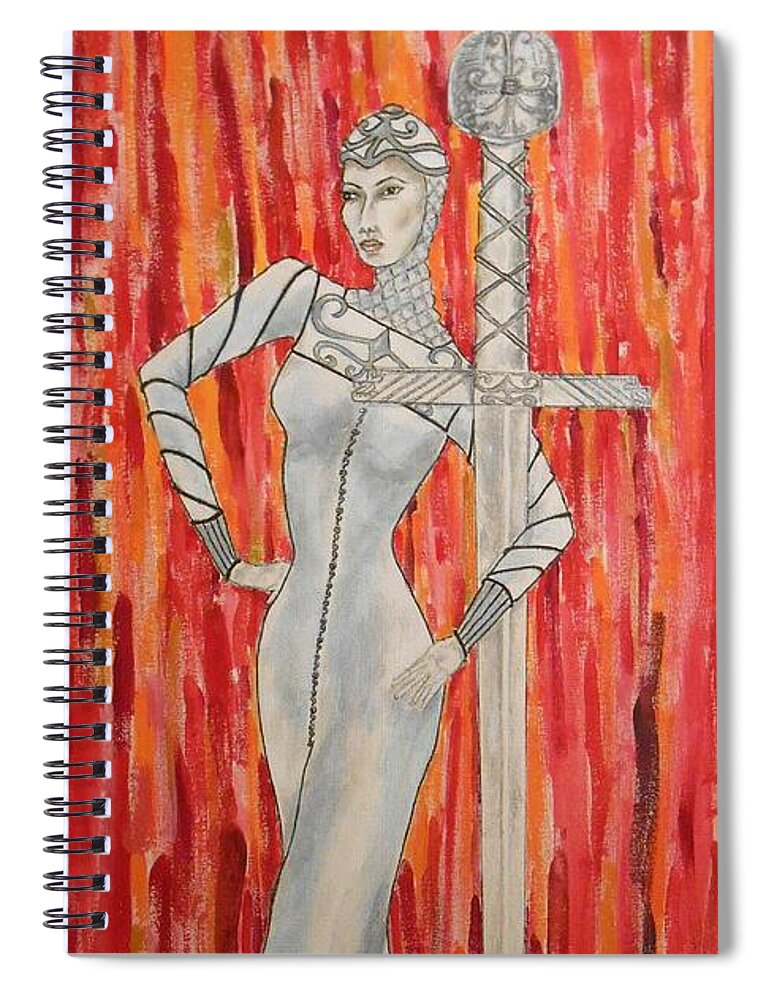 Fashion Design Spiral Notebook featuring the painting Excalibur by Jayne Somogy