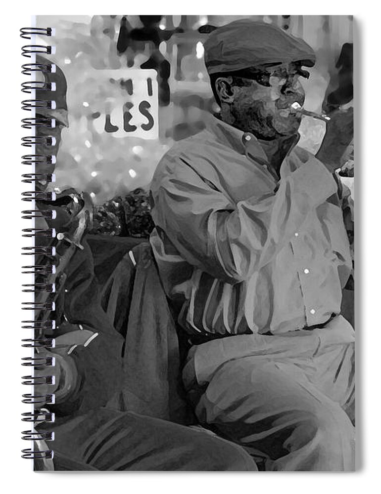 Excelsior Band Spiral Notebook featuring the digital art Excelsior Band 2 Horns by Michael Thomas