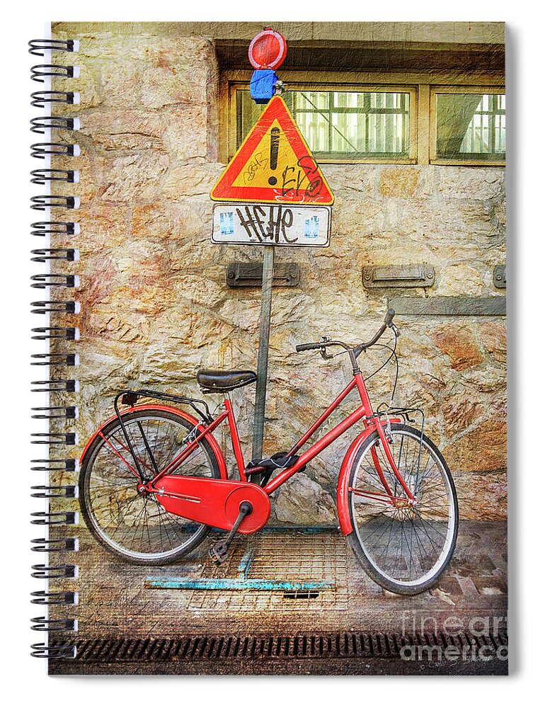 Bicycle Spiral Notebook featuring the photograph Exclamation Hot Bicycle by Craig J Satterlee