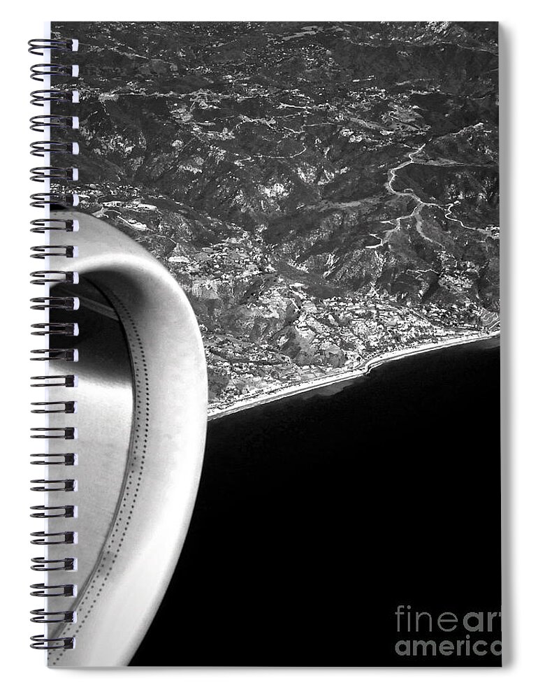 Plane Spiral Notebook featuring the photograph Exit Row - Window Seat by Gwyn Newcombe
