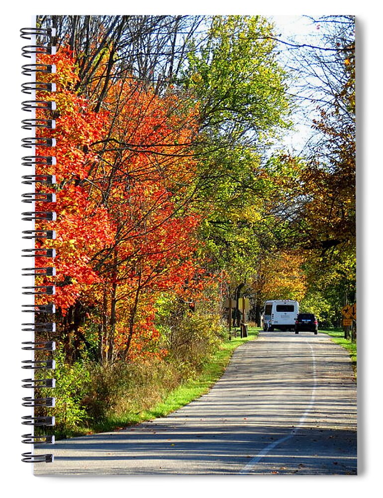 Fall Spiral Notebook featuring the ceramic art Exit the Park by Eric Switzer