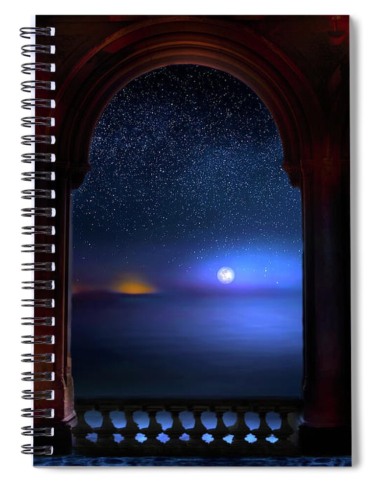 Exotic Spiral Notebook featuring the digital art Exotic Night by Mark Andrew Thomas
