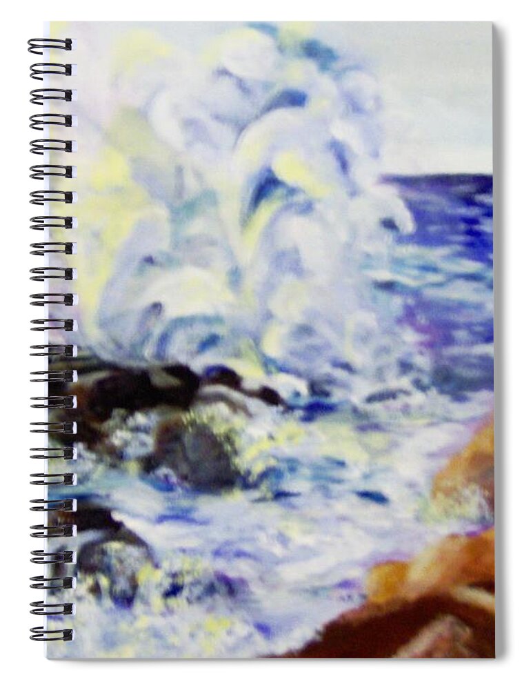 Waves Spiral Notebook featuring the painting Explode by Saundra Johnson