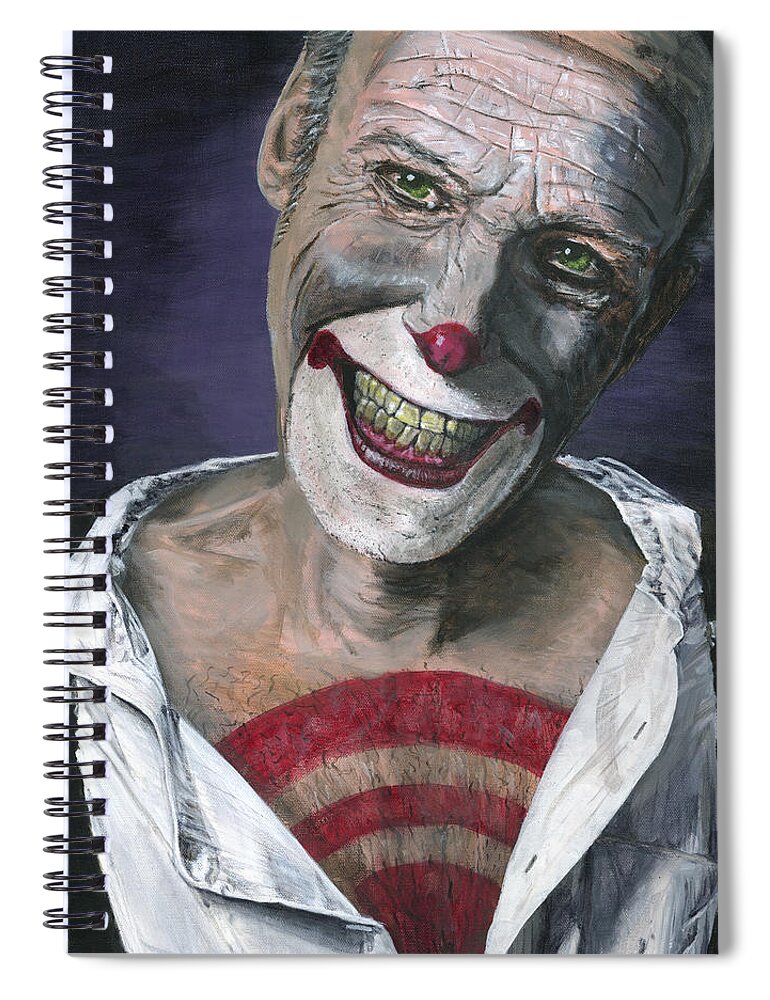 Clown Spiral Notebook featuring the painting Exposed by Matthew Mezo