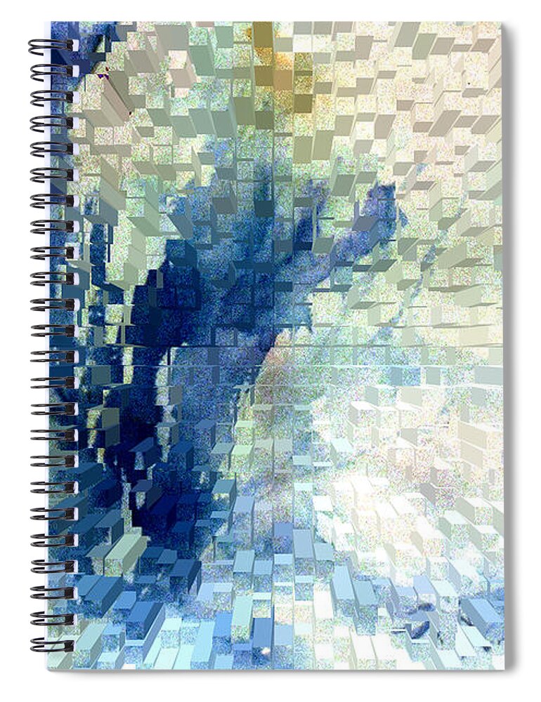 Abstract Spiral Notebook featuring the painting Extrude by Steve Karol
