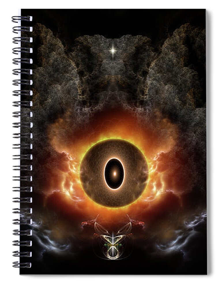 Eye Of Chaos Spiral Notebook featuring the digital art Eye Of Chaos by Rolando Burbon
