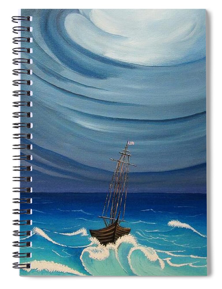 Painting Spiral Notebook featuring the painting Eye of the Hurricane by Carol Sabo
