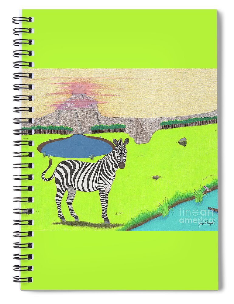 Africa Spiral Notebook featuring the drawing Eye See You by John Wiegand