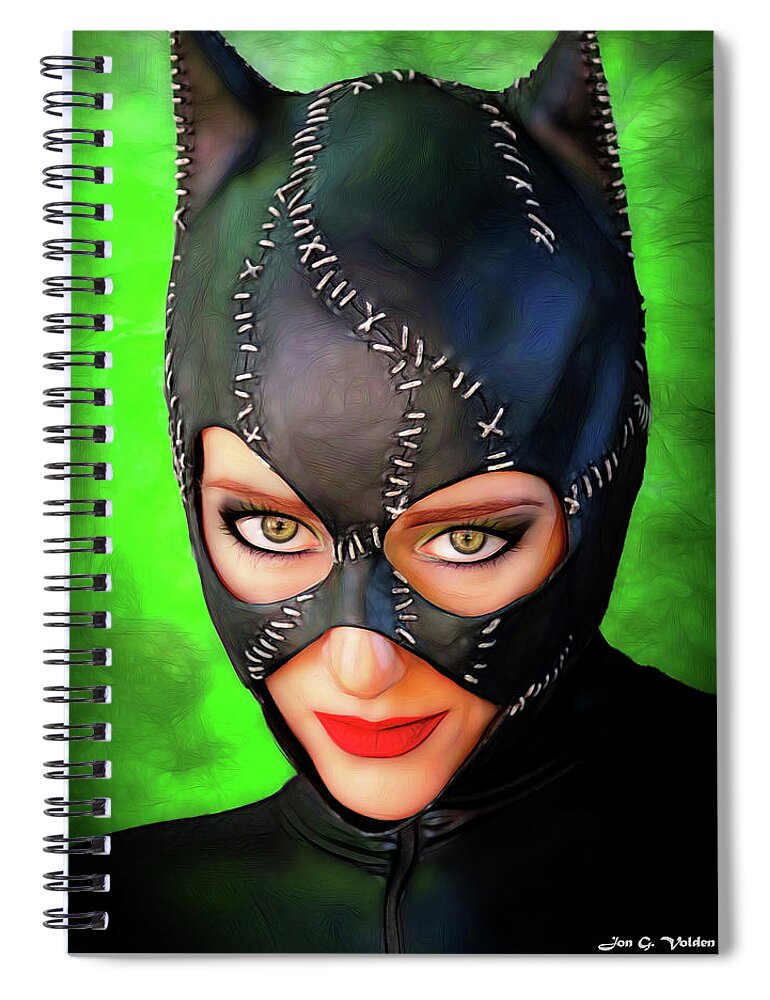 Cat Woman Spiral Notebook featuring the photograph Eyes Of The Cat Woman by Jon Volden