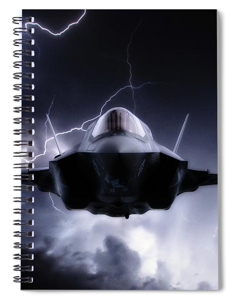 F35 Spiral Notebook featuring the digital art F-35 Next Gen Lightning by Airpower Art
