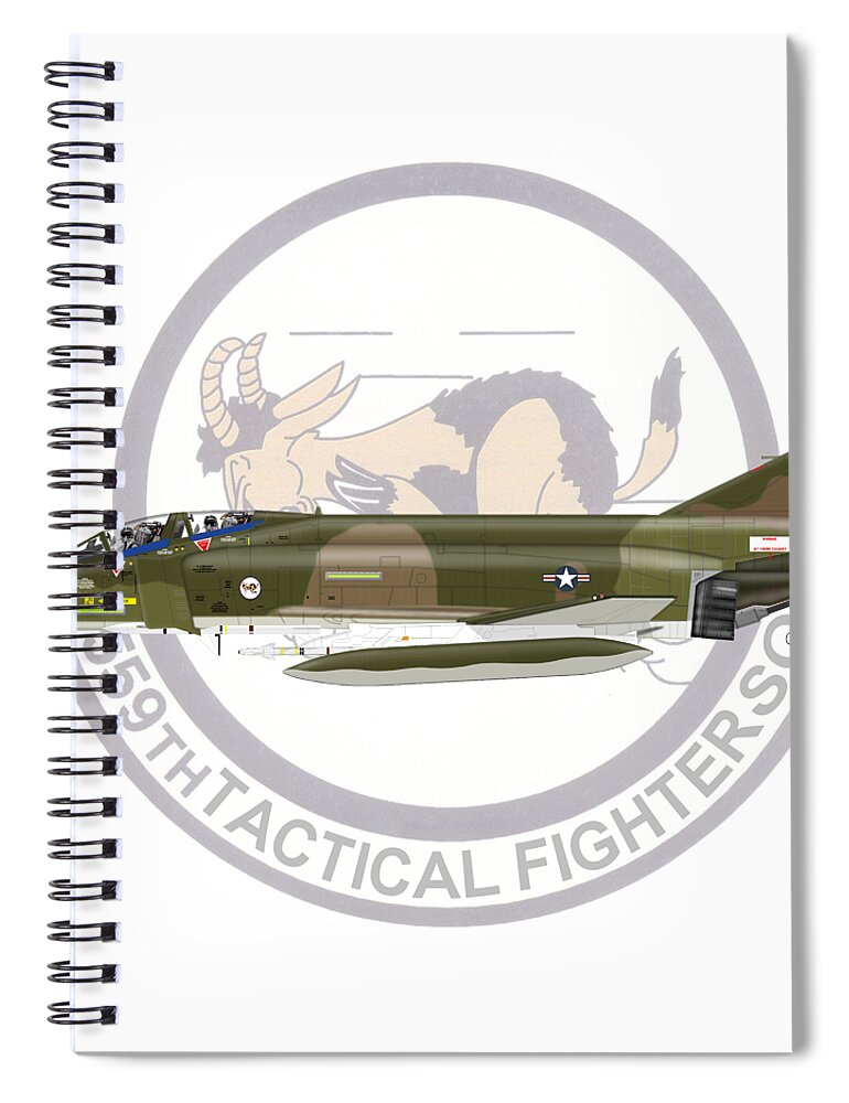 F-4d Spiral Notebook featuring the digital art F-4D Phantom 559TFS by Arthur Eggers