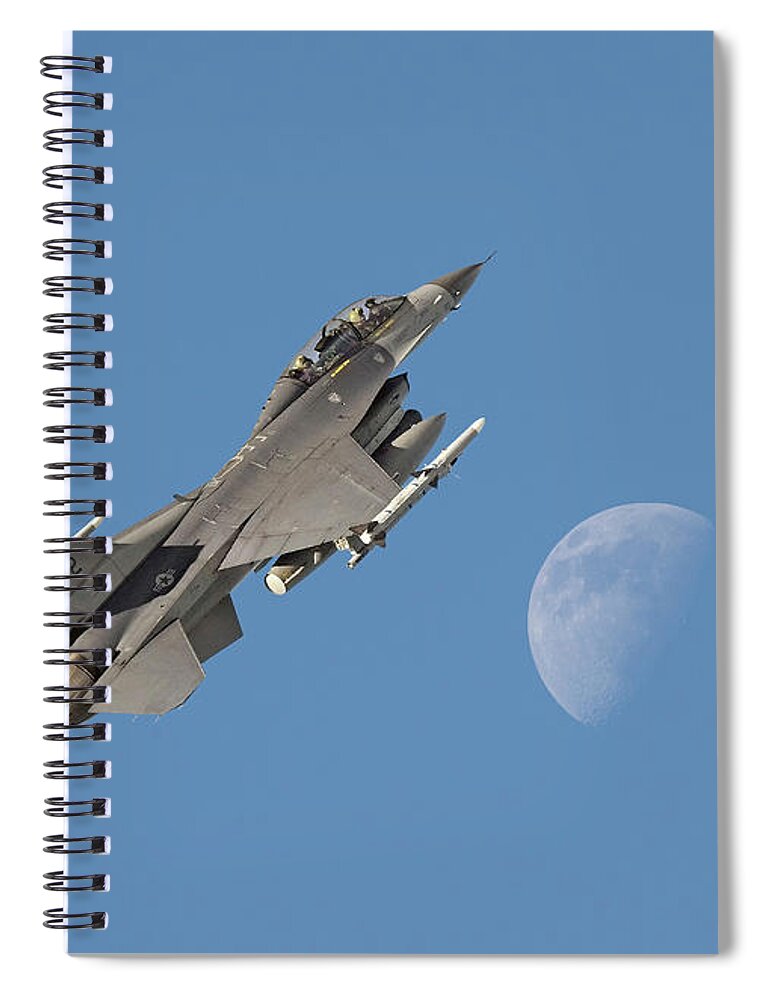 Aircraft Spiral Notebook featuring the photograph F16 - Aiming High by Pat Speirs