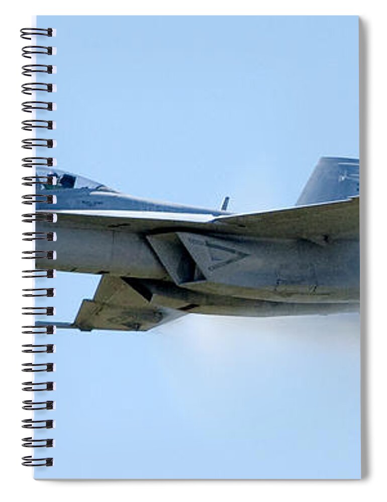 F18 Spiral Notebook featuring the photograph F18 - Barrier by Greg Fortier