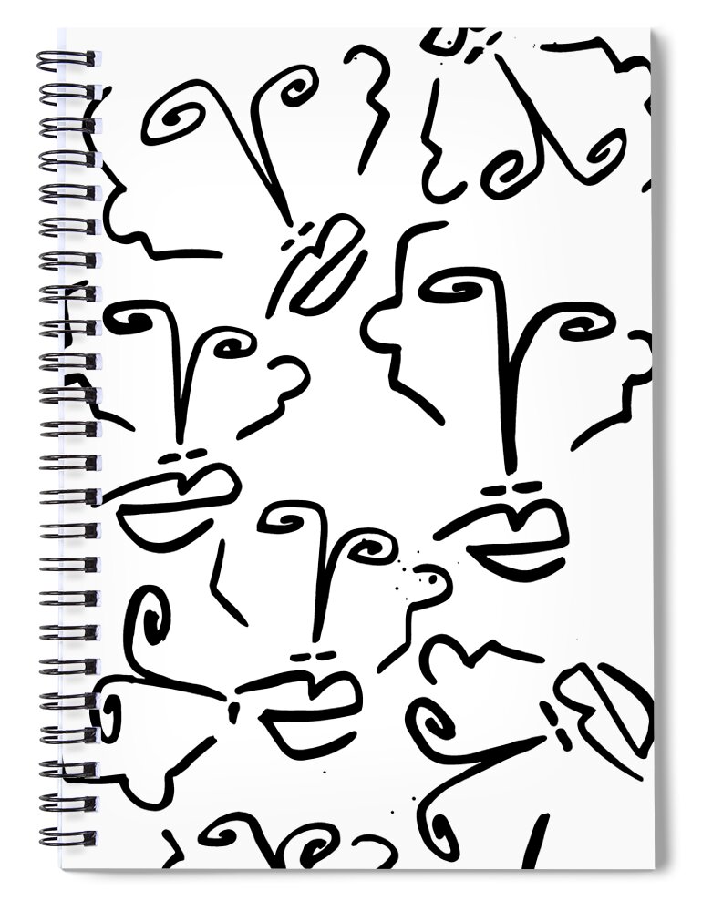 Abstract Spiral Notebook featuring the painting Facetime by Cortney Herron