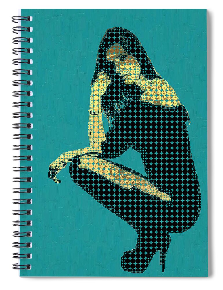 'visual Art Pop' Collection By Serge Averbukh Spiral Notebook featuring the digital art Fading Memories - The Golden Days No.2 by Serge Averbukh