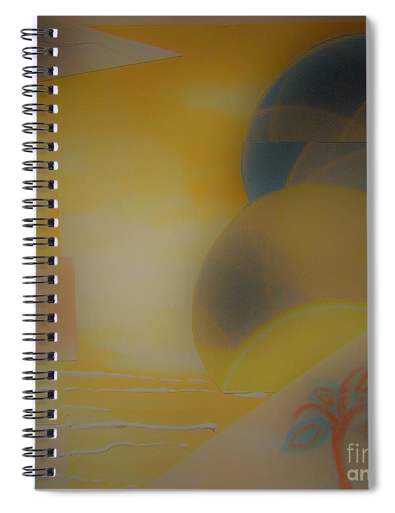 Upcycled Paper Arts Spiral Notebook featuring the mixed media Faint illusions by Barbara Leigh Art