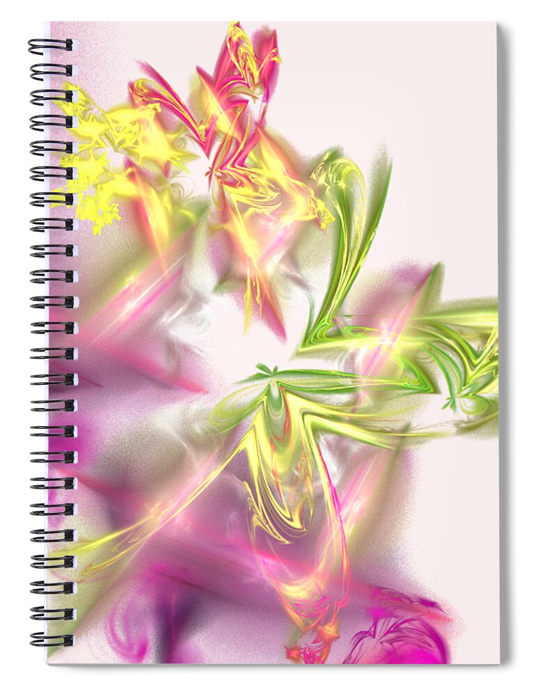 Fairy Spiral Notebook featuring the digital art Fairies by Ilia -