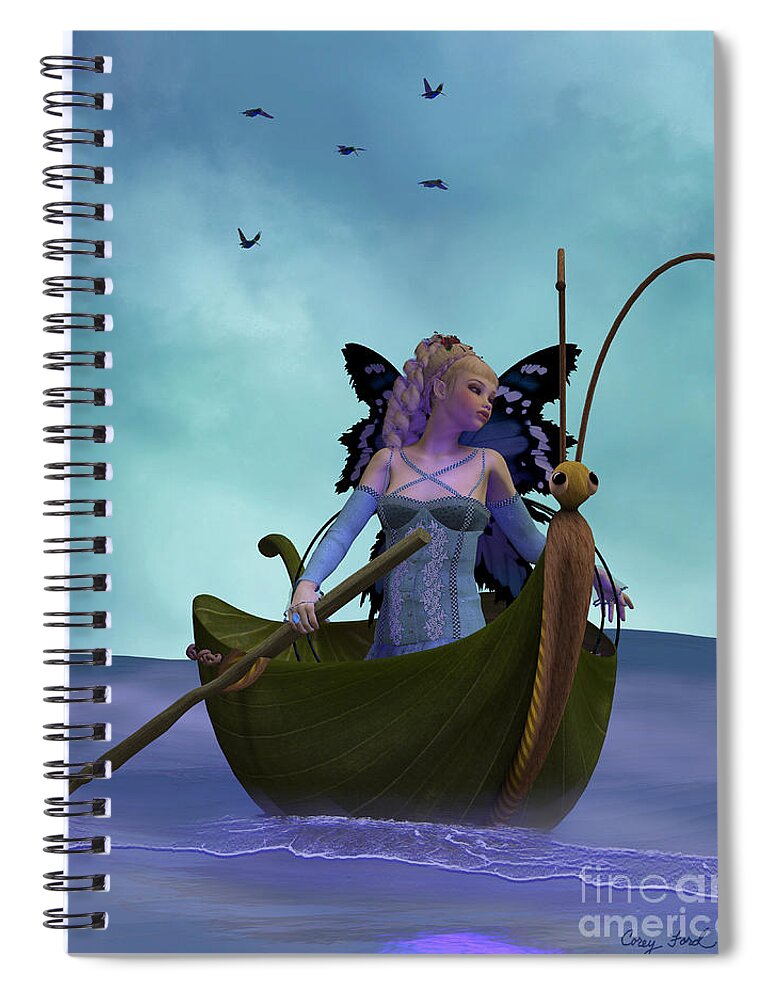 Fairy Spiral Notebook featuring the painting Fairy Barliecorn by Corey Ford