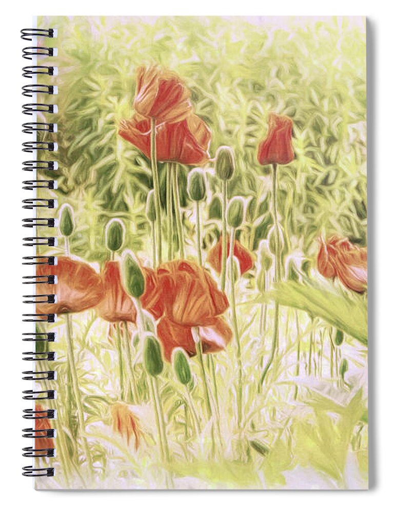Poppy Flowers Spiral Notebook featuring the photograph Fairy Garden 2 by Marilyn Wilson