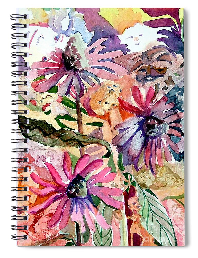 Daisy Spiral Notebook featuring the painting Fairy Land by Mindy Newman