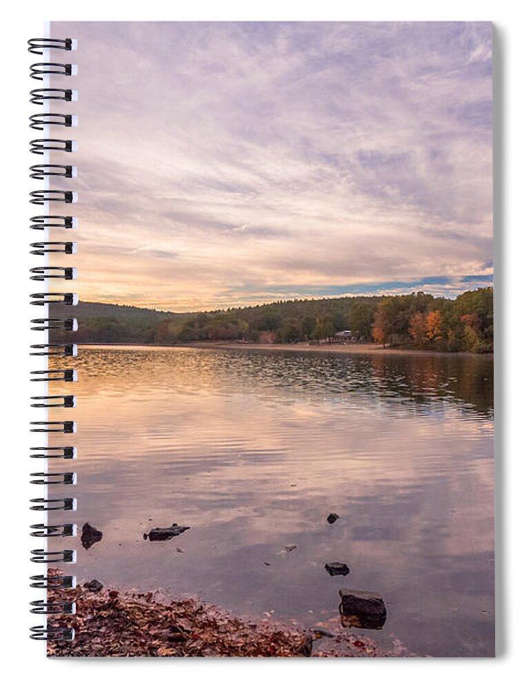 New England Spiral Notebook featuring the photograph Fall at the Pond by Brian MacLean
