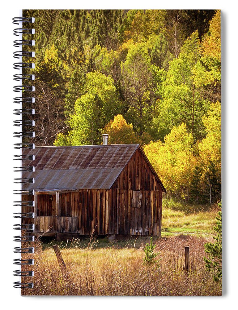 Cabin Spiral Notebook featuring the photograph Fall Cabin by Steph Gabler