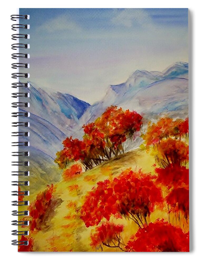 Mountains Spiral Notebook featuring the painting Fall Color by Jamie Frier