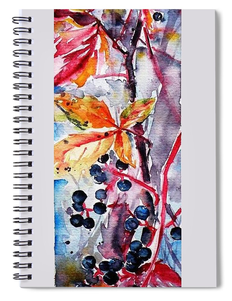Fall Spiral Notebook featuring the painting Fall II by Kovacs Anna Brigitta
