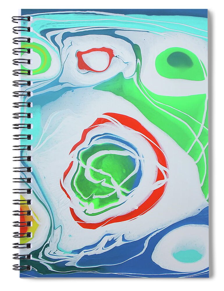 Abstract Spiral Notebook featuring the painting Fall in Line 1 by Madeleine Arnett