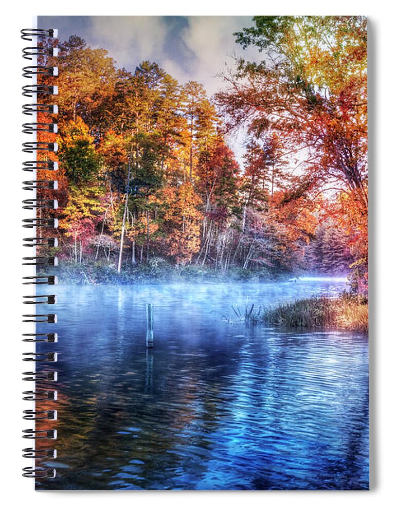 Appalachia Spiral Notebook featuring the photograph Fall on the Lake by Debra and Dave Vanderlaan