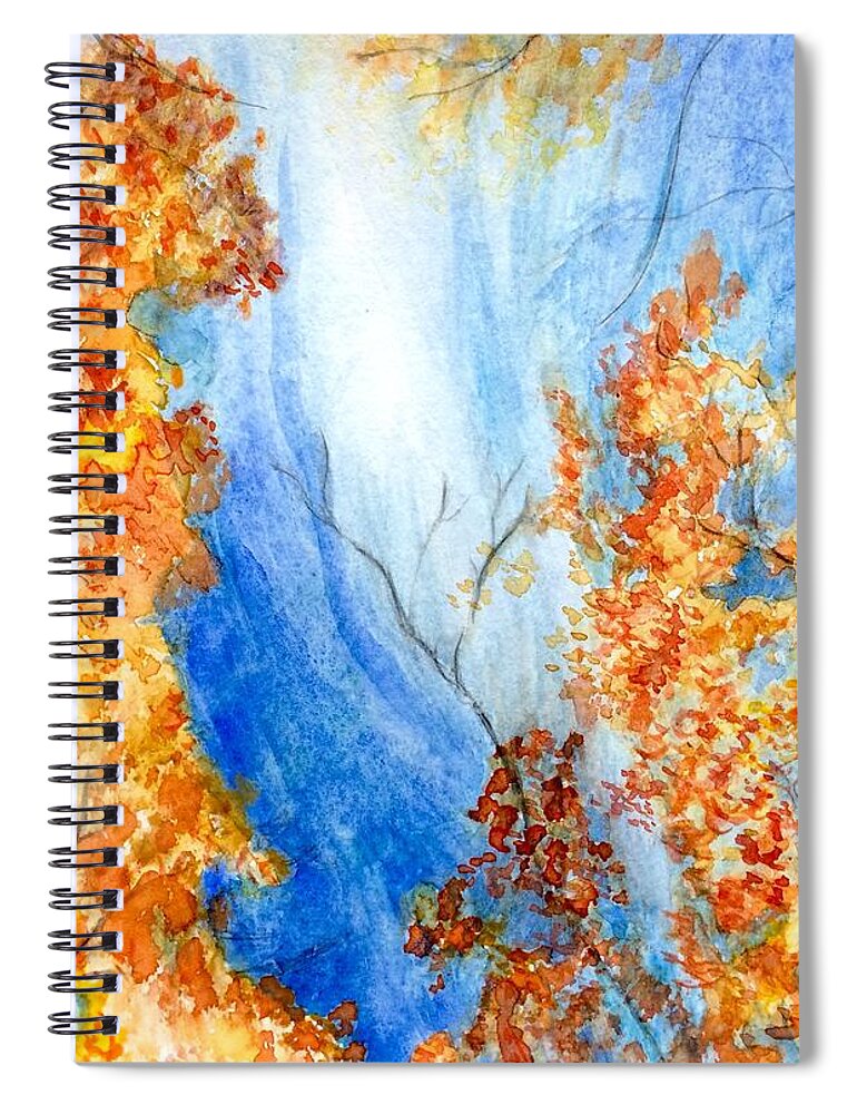 Watercolor Spiral Notebook featuring the painting Fall Splendor by Deb Stroh-Larson